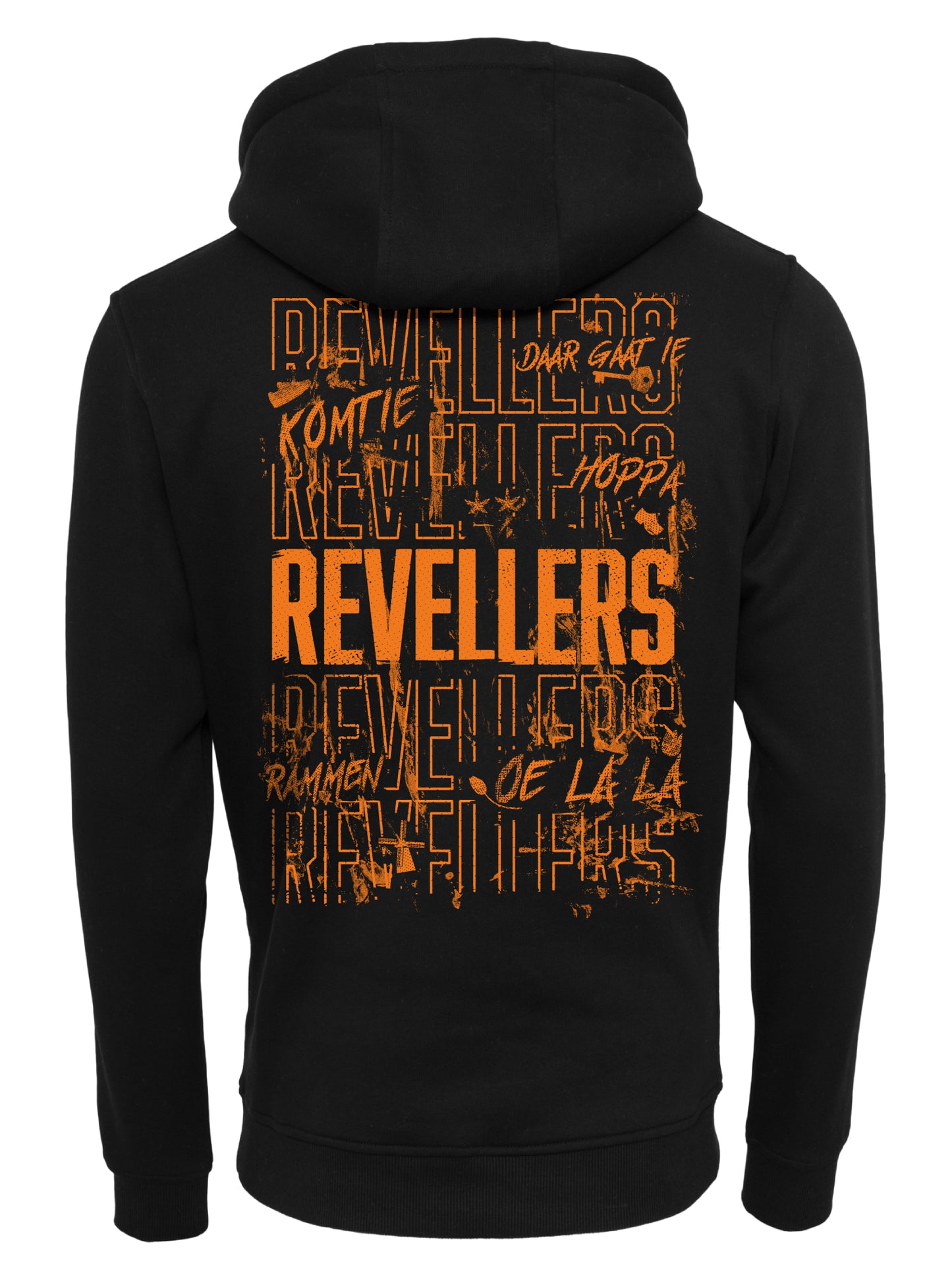 Revellers Hoodie Regular Zwart-Oranje