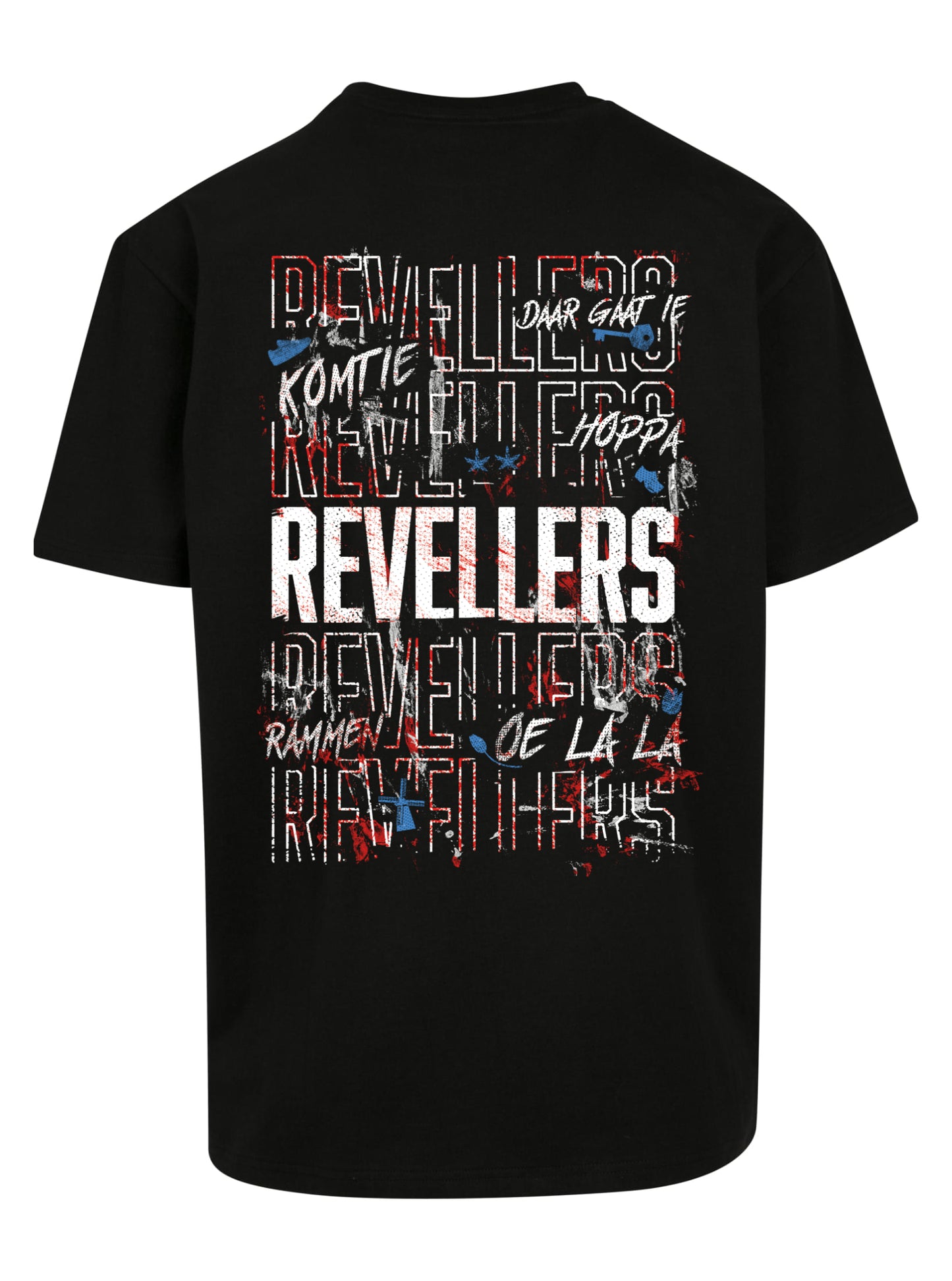 Revellers T-shirt Oversized Zwart