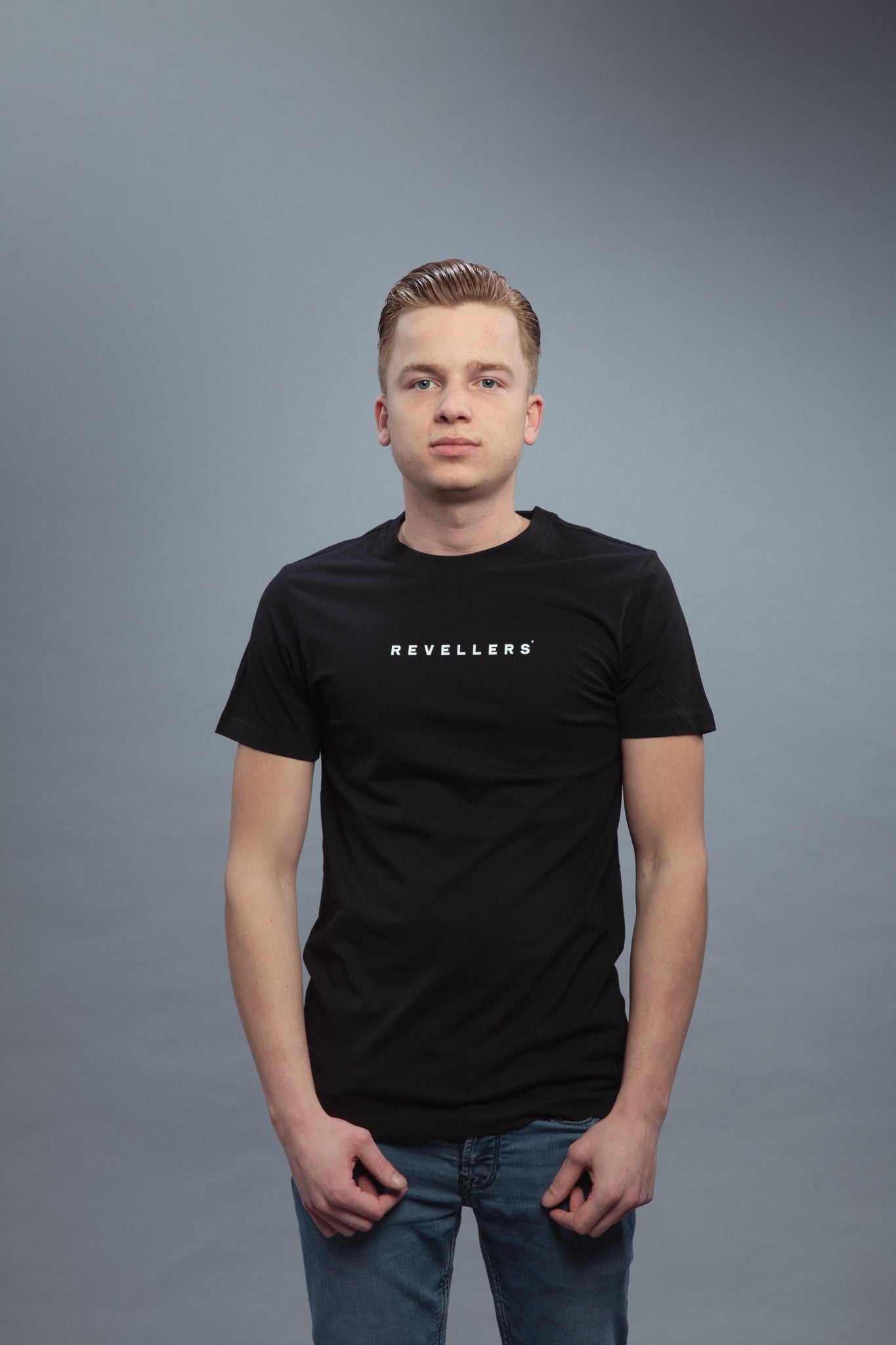 Revellers T-shirt Regular Zwart-Oranje