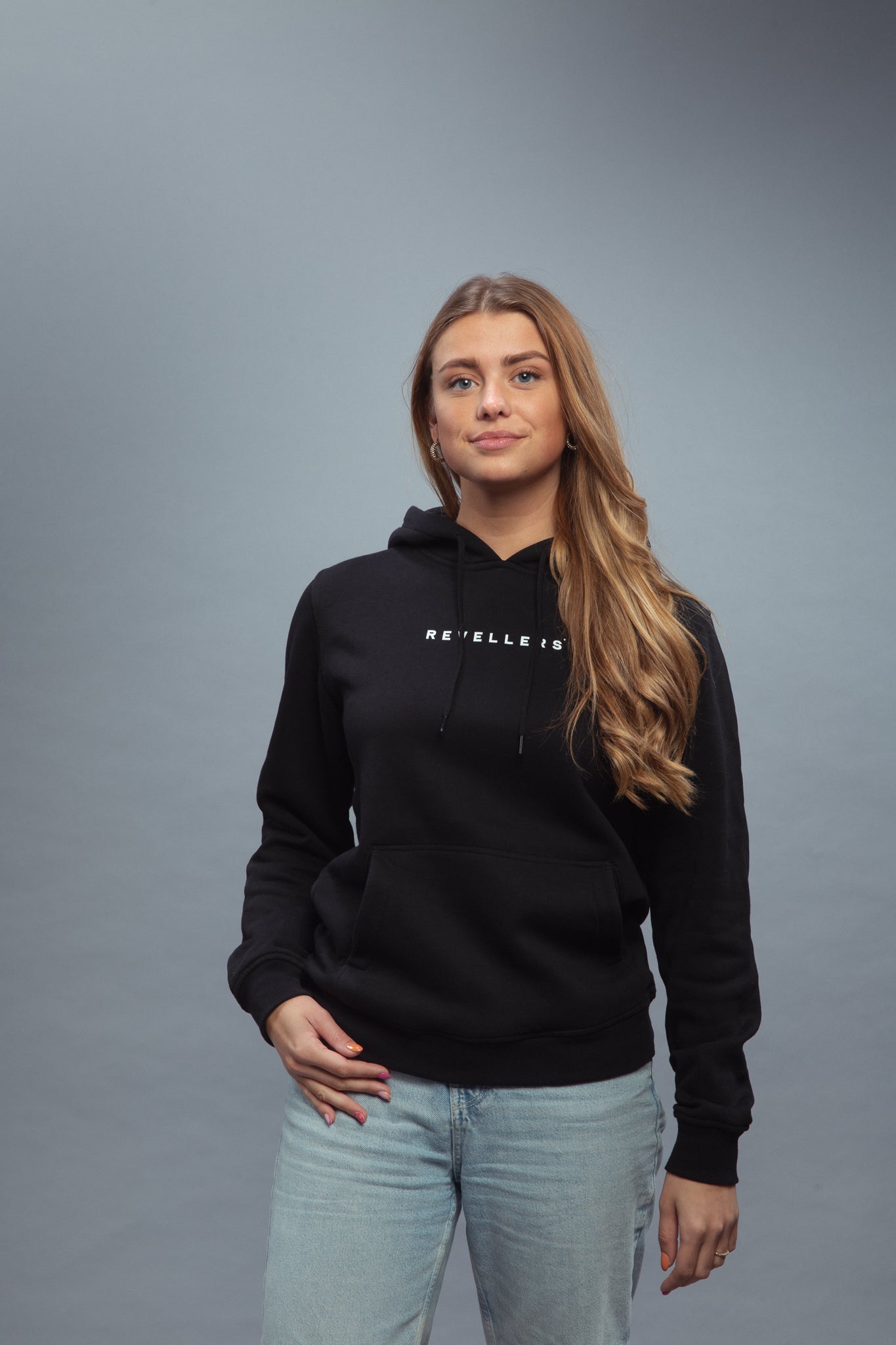 Revellers Hoodie Oversized Zwart