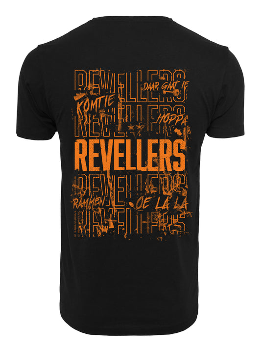 Revellers T-shirt Regular Zwart-Oranje